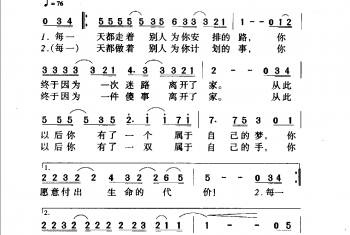 中国名歌500首乐谱：大哥你好吗 陈小奇词曲