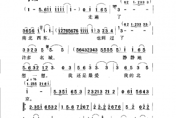 中国名歌500首乐谱:故乡是北京 肃词 姚明曲