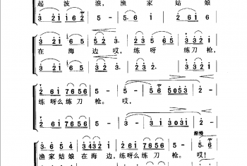 渔家姑娘在海边(影片《海霞》插曲)黎汝清词 王酸曲