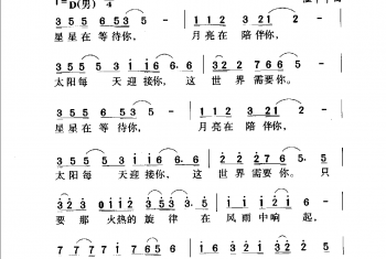 这世界需要你(电视片《同心曲》主题歌)王健词 网温中甲曲