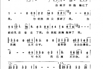 影视剧曲谱:离不开你(电视连续剧《雪城》副歌)