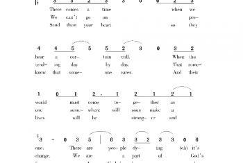 美国经典歌曲谱:我们是世界 简谱