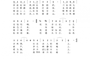 俄罗斯经典歌曲谱:莫斯科郊外的晚上 简谱