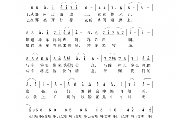 日本经典歌曲谱:邮递马车 简谱