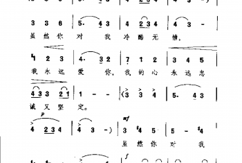 外国古典歌曲简谱:虽然你冷酷无情(意)卡尔达拉曲