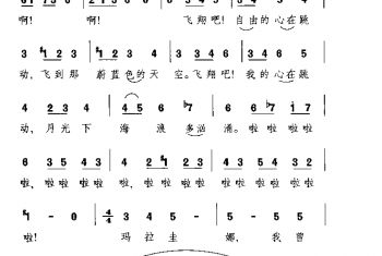 外国现代歌曲简谱:玛拉圭娜 彭克斯词 列库阿那曲