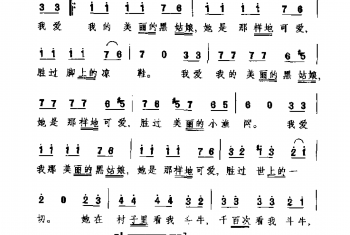 外国现代歌曲简谱：我爱我的黑姑娘 拉美歌曲