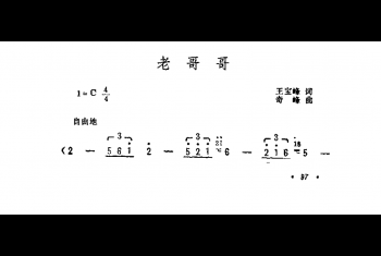 抒情歌曲简谱：老哥哥 王宝峰词 奇峰曲