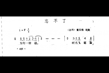 通俗歌曲简谱:忘不了(台湾)童安格词曲