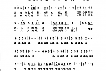 简谱:火火的歌谣·1995张全复词曲(林依伦演唱)