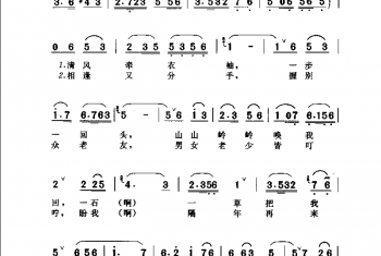简谱:再见了,大别山·1993王和泉词 雷远生曲(吕继宏演唱)