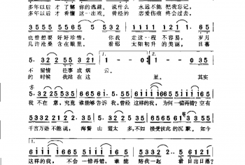 简谱：其实我不在意·1994苏拉词 许建强曲(麦子杰演唱)