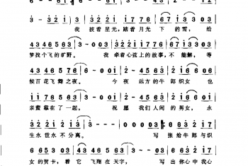 简谱:凡星相约·1998陈涛词 张宏光曲(孙慧莹演唱)