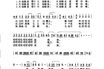简谱:大姑娘美,大姑娘浪·1998佚名词曲(孙莲梦演唱)