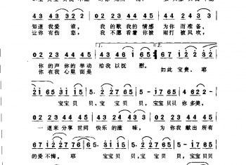 简谱:宝宝贝贝·1998高枫词曲(孙萌演唱)
