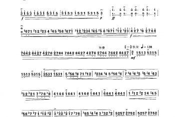 扬琴经典曲目简谱:海燕 韩志明曲