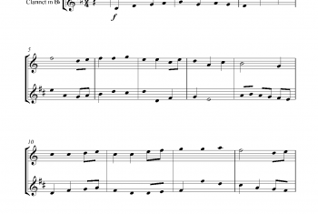 长笛、单簧管圣诞颂歌二重奏曲谱:Away in a Manger(for flute and clarinet in Bb)