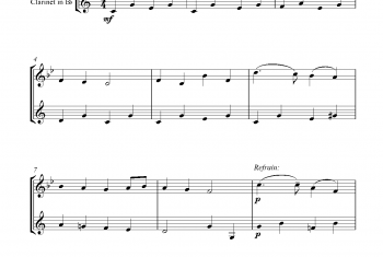 长笛、单簧管圣诞颂歌二重奏曲谱:Angels from the Realms of Glory(for flute and clarinet in Bb)