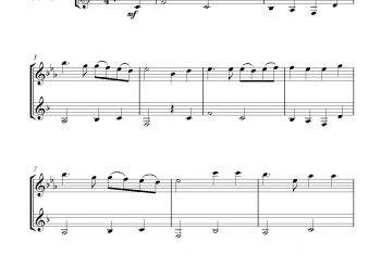 长笛、单簧管圣诞颂歌二重奏曲谱:Once in Royal David's City(for flute and clarinet in Bb)