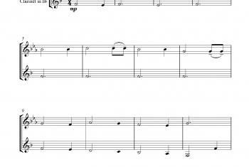 长笛、单簧管圣诞颂歌二重奏曲谱:The Friendly Beasts(for flute and clarinet in Bb)