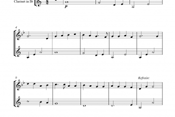 长笛、单簧管圣诞颂歌二重奏曲谱:The Huron Carol(for flute and clarinet in Bb)