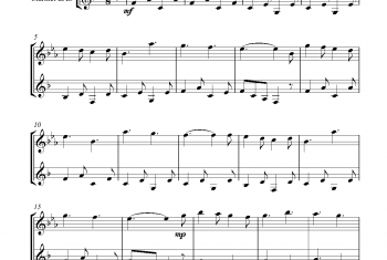 长笛、单簧管圣诞颂歌二重奏曲谱:The Snow Lay on The Ground(for flute and clarinet in Bb)